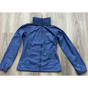 Columbia Switchback III Rain Jacket Blue Women Small Windbreaker Hooded gorpcore